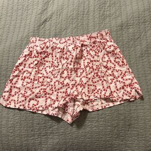 Victoria’s Secret Pink Candy Cane Heart Christmas Pajama Boxers